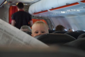 Kid on airplane