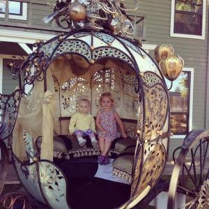 Isla and Leighland in Cinderella's carriage